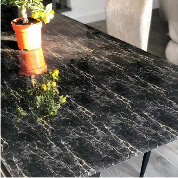 Гибкое жидкое стекло - Мрамор (черный) 70х250 см